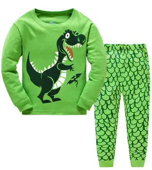 Пижамы для маленьких мальчиков, Динозавры, Детские Пижамы из 2 предметов, Комплекты одежды для маленьких мальчиков 2-7 лет