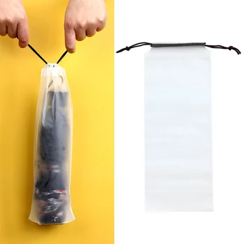 Пластиковый пакет Матовая Полупрозрачная сумка для хранения Зонтиков Многоразовый Портативный чехол для хранения зонтиков на шнурке Органайзер для домашнего хранения