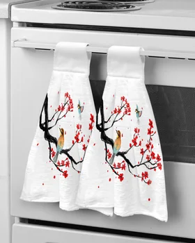 Полотенца для рук из микрофибры в китайском стиле с цветами и птицами, впитывающие полотенца, Носовой платок, полотенце для чистки кухонной посуды