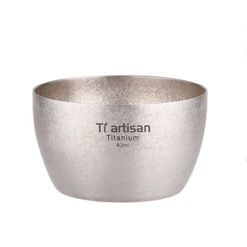 Походная посуда Титановая Чашка для воды Сверхлегкая Портативная Уличная Мини-Чашка для чая Бактериостатические Столовые Приборы Инструменты для Пикника и путешествий 40 мл