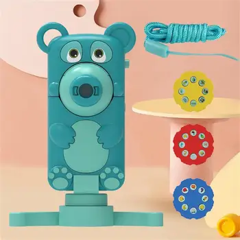 Проекционная игрушка с регулируемой проекцией на 180 ° Abs Детский проектор в форме медведя Электронные компоненты Многофункциональный проектор, который можно повесить на шею