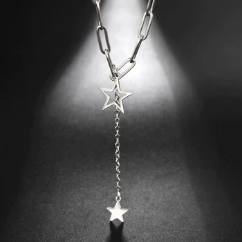 Романтическое ожерелье из нержавеющей стали с подвеской в виде звезды с пентаграммой, Многослойная Корейская цепочка с подвесками для женщин, ювелирные изделия Y2k, Эстетический подарок