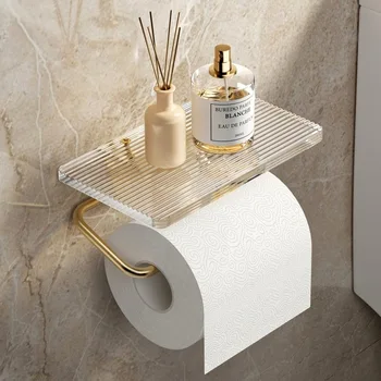 Роскошный Золотой держатель рулона бумаги для ванной комнаты, держатель без смыва, Держатель рулона туалетной бумаги, Держатель салфеток, Аксессуары для ванной комнаты, Ванная комната
