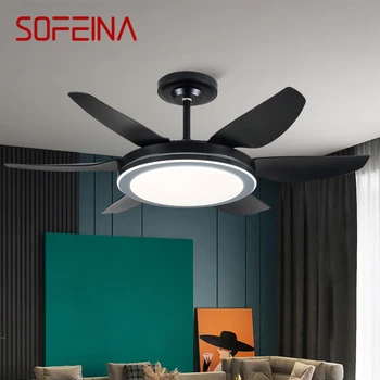 Свет вентилятора SOFEINA, потолочный вентилятор со светодиодной подсветкой в скандинавском стиле, Современный минималистичный ресторан, гостиная, спальня, коммерческий электрический вентилятор