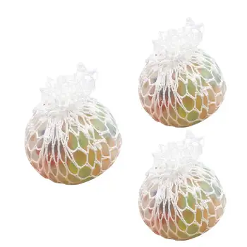 Сенсорные шарики для снятия стресса, игрушка-непоседа, мягкий радужный сенсорный мяч, 3 шт., мягкие шарики, необычные игрушки С разноцветными бусинами, нелипкие, милые