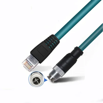 Сетевой кабель M12-RJ45, 4-жильный, 8-жильный чувствительный кабель с кодировкой ADX, промышленная камера Convision, сеть с высокой гибкостью цепи сопротивления
