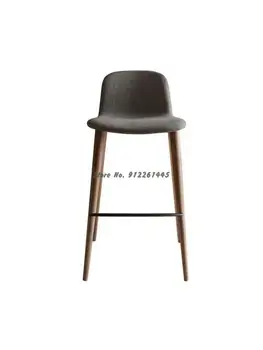 Скандинавский барный стул из массива дерева, датский дизайнерский барный стул, современный простой американский барный стул, высокий стул на стойке регистрации, стул