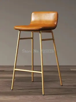 Скандинавский креативный барный стул со спинкой, современный простой бытовой барный стул, стойка регистрации, кафе для отдыха, стульчик для кормления, табурет