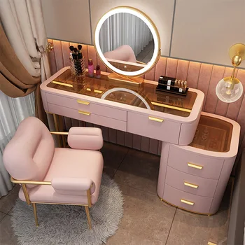 Современный туалетный столик в скандинавском стиле, шкаф для хранения косметики, туалетный столик для спальни, Роскошные туалетные столики, шкафы для прически, мебель для спальни.