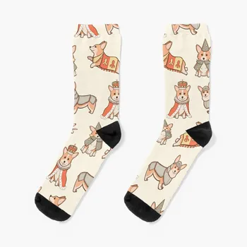 Средневековые фантазийные носки Corgi, женские носки до щиколоток, роскошный подарок для мужчин