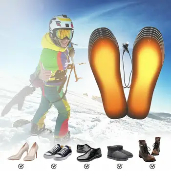 Стельки для обуви с USB подогревом, электрическая грелка для ног, грелка для ног, коврик для носков, Зимние виды спорта на открытом воздухе, Лыжи, греющие стельки, Накладки
