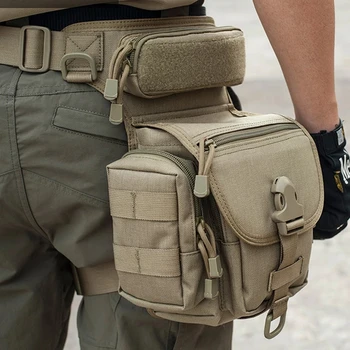 Тактическая сумка для ног Molle, водонепроницаемая мужская военная поясная сумка, армейская поясная сумка EDC, поясная сумка для охоты и велоспорта