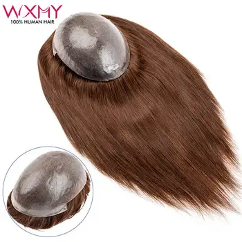 Топперы для волос с прямыми инъекциями для женщин 7x9 Коричневых натуральных человеческих волос, китайские Культовые Натуральные Шиньоны, Женские Парики