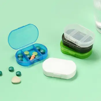 Удобная коробка для таблеток из 2 предметов, избегающая попадания света, Прозрачная пылезащитная Портативная коробка-дозатор таблеток для переноски.