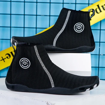 Унисекс Обувь для серфинга и плавания Мягкая водная обувь для босиком Дышащие быстросохнущие эластичные шнурки с застежкой-молнией для подводного плавания на открытом воздухе