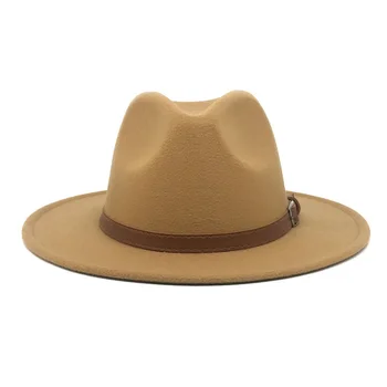 Фетровая шляпа с поясом для мужчин и женщин, Модная Панама, фетровая шляпа