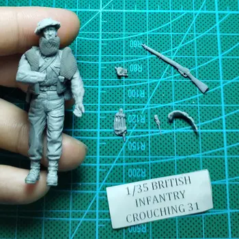 Фигурка из смолы 1/35 ГК, комплект из британского солдата в разобранном виде и неокрашенный