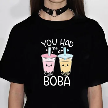 Футболка с пузырьковым чаем, женская графическая уличная одежда, футболки Y2K, одежда из японского аниме для девочек