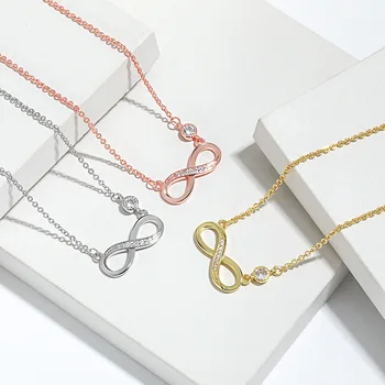 Цепочка для ключиц, европейский и американский современный и минималистичный дизайн, ожерелье с бесконечным символом Мебиуса envio бесплатно сегодня