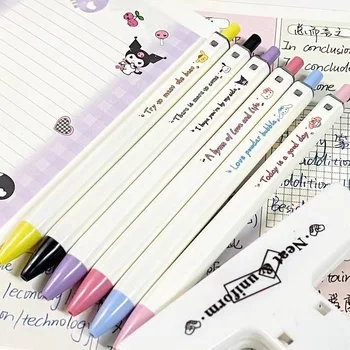 Шариковая ручка Sanrio Kawaii Roller с фигурками героев аниме, канцелярские принадлежности Kuromi Melody, школьные принадлежности, подарки для детей с мультяшными героями для студентов