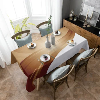 Шоколадного цвета, волнистые коричневые скатерти для обеденного стола, Водонепроницаемое прямоугольное покрытие для стола для кухни, гостиной
